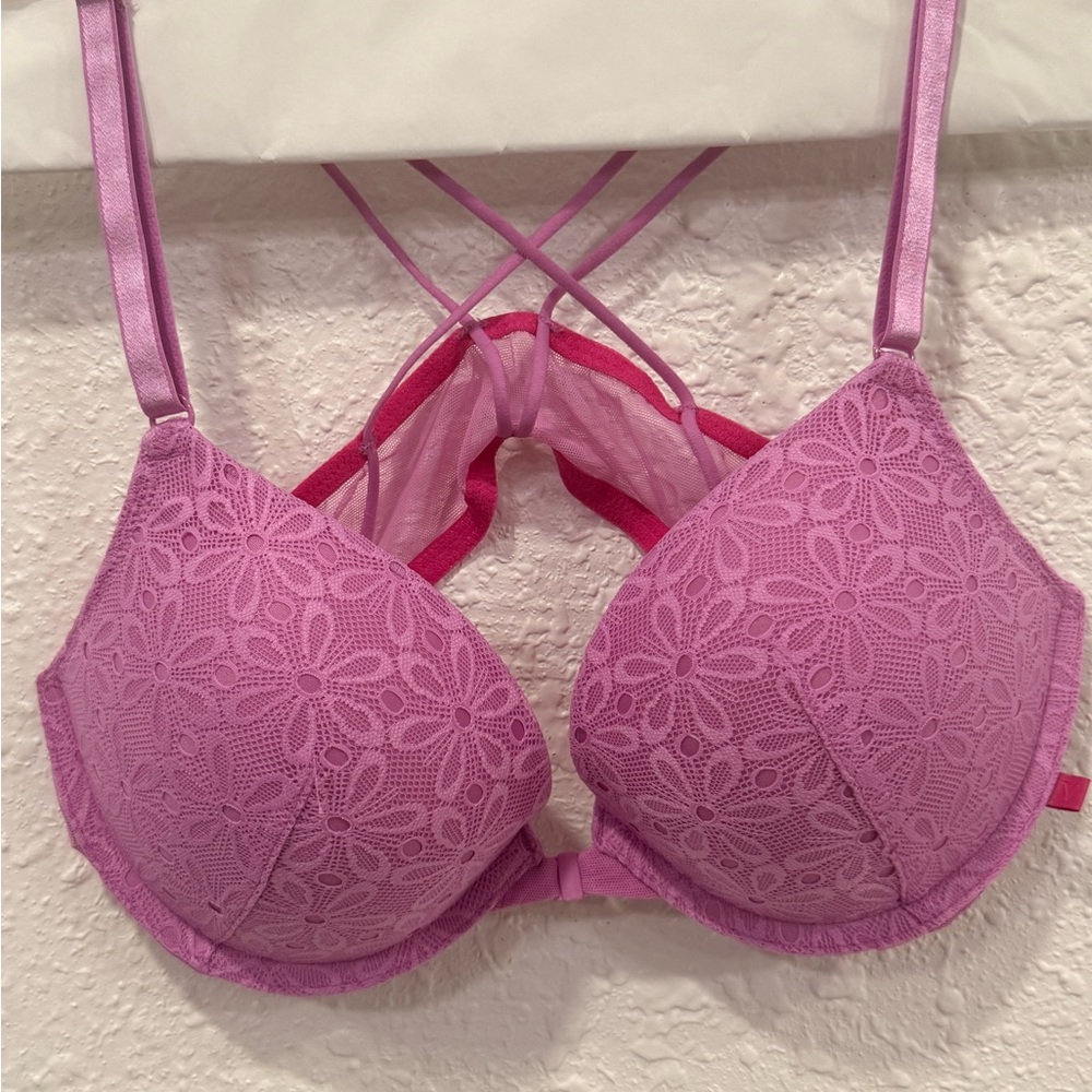 Victoria's Secret Lavender Floral Lace Bra